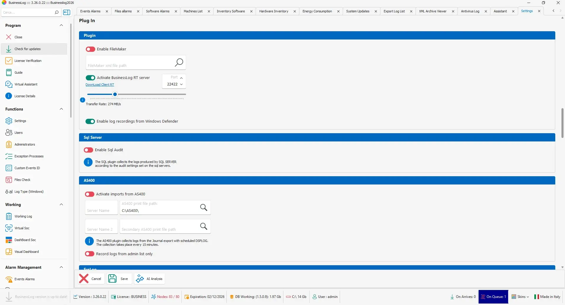 Azure and cloud archive configuration